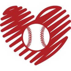 scribbled baseball heart