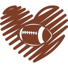 scribbled football heart