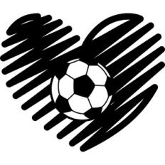 scribbled soccer heart