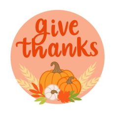 Give Thanks Sign with Pumpkins
