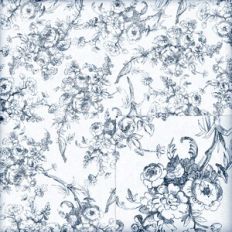 Shabby Dutch Bloemen Blue White Flowers Background Pattern