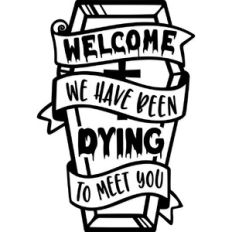 Welcome Coffin Halloween Decor