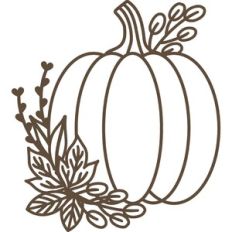 Pumpkin with leaves