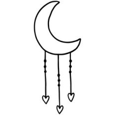 Moon with hearts
