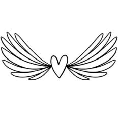 Heart angel wings