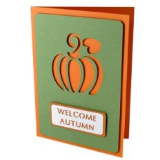 Welcome Autumn Pumpkin Stencil Card