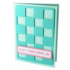 Just Checking In Checkerboard Stencil Card