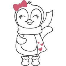 Girl Penguin with Bow