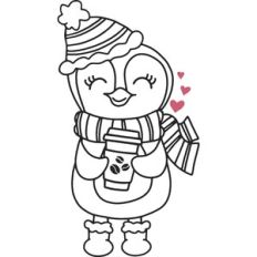 Penguin Holding Coffee