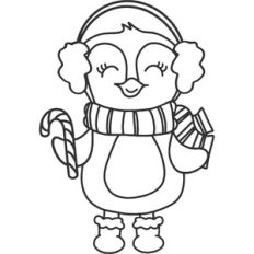 Penguin Holding Candy Cane