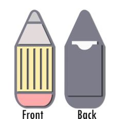 pencil flat card with back pocket