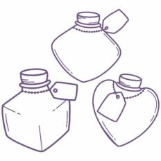 Odd Shaped Potion Bottles with Tags