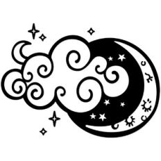 Celestial Cloudy Moon