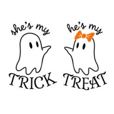 She's My Trick He's My Treat Couple Halloween Ghost