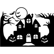 halloween house scenery