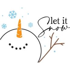 Let It Snow - Snowman Design For Round Signs