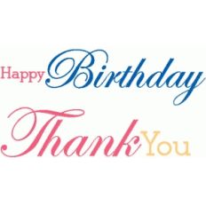 set of 2 greetings - birthday and thanks