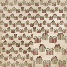 Shabby Christmas Green and Red Presents Background Pattern