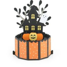 Decagon Pop Up Card Haunted House Tree