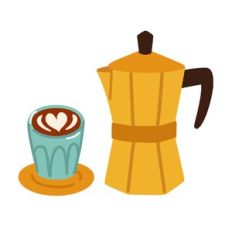 Espresso Cup and Coffee Maker