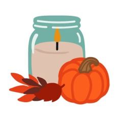 Fall Candle with Pumpkin