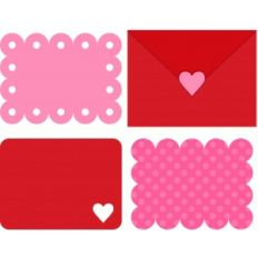 4 valentine card and envelope set