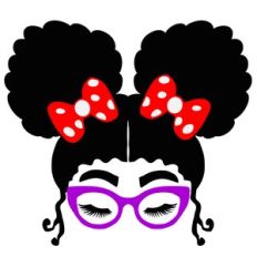 AFRO PUFFS GLASSES GIRL