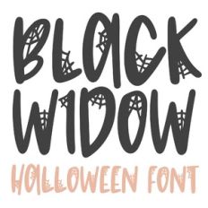 DTC Black Widow Halloween Spiderweb Font