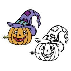 Funny Pumpkin in a witch hat