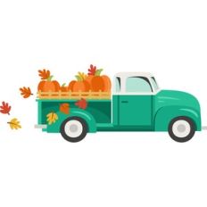 truck with pumpkins