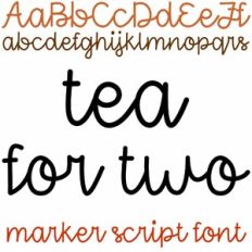 tea for two marker script font