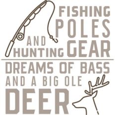 fishing poles and hunting gear