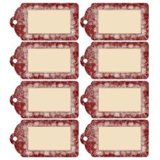 Shabby Christmas Red Snow Gift Tags Print and Cut
