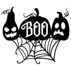 boo jack-o-lanterns with web