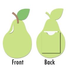 pear flat card with back pocket