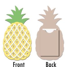 pineapple flat card with back pocket