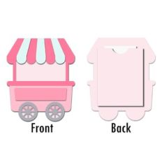 food stand flat card with back pocket