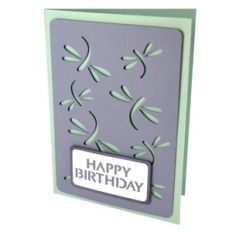 Dragonfly Happy Birthday Stencil Card