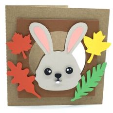 bunny and leaves card