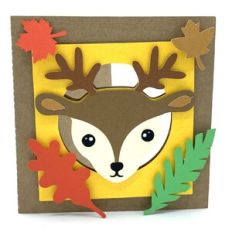 deer and leaves card