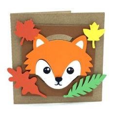 fox and leaves card