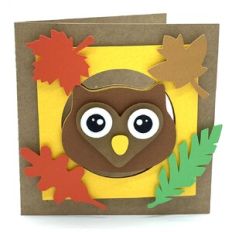 owl and leaves card