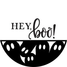 Hey Boo - Halloween Design For Round Sign