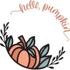 Hello Pumpkin - Fall Round Sign Design