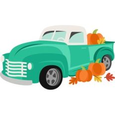fall truck with pumpkins
