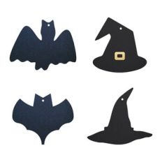 Halloween Witch Hat and Bats Earring Template, Faux Leather Earrings