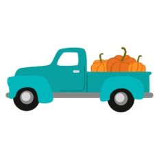 Retro Truck with Pumpkins