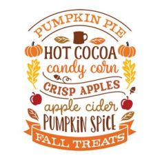 Fall Treats Pumpkin Pie Hot Cocoa Candy Corn