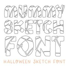 Mummy Halloween Sketch Font