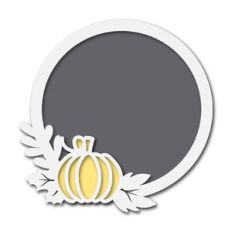 pumpkin fall round frame